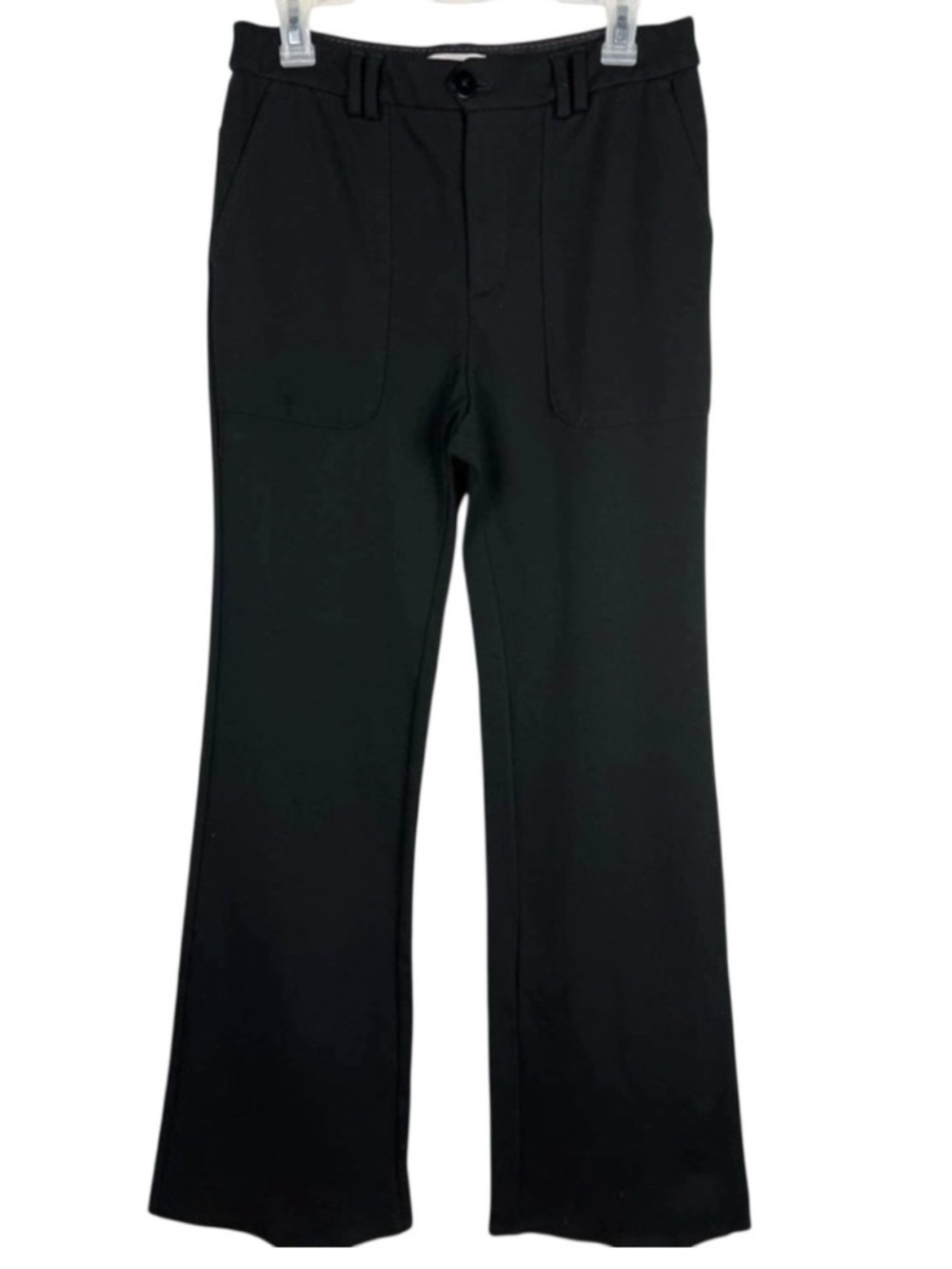 Anthropologie Essential Twill Flare Trouser Pants Black Size 8 - Picture 2 of 11